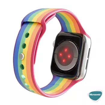 Microsonic Apple Watch SE 2022 44mm Silikon Kordon Pride Edition