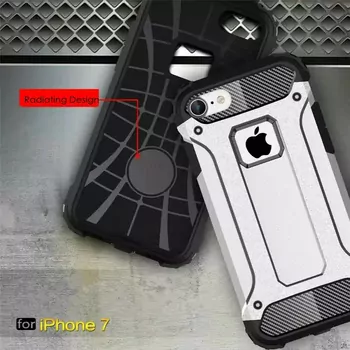 Microsonic Apple iPhone 8 Kılıf Rugged Armor Gümüş