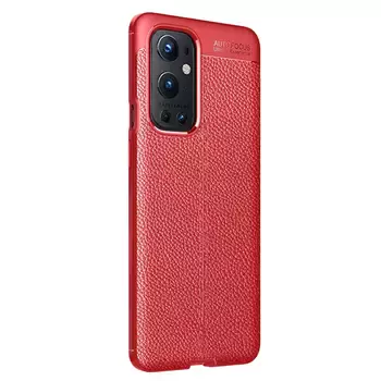 Microsonic OnePlus 9 Pro Kılıf Deri Dokulu Silikon Kırmızı