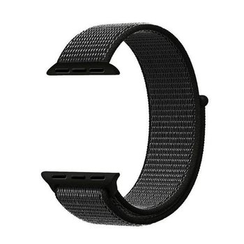 Microsonic Apple Watch Series 7 41mm Hasırlı Kordon Woven Sport Loop Siyah