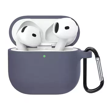 Microsonic Airpods 4.Nesil / ANC Liquid Silicone Lansman Lavanta Grisi