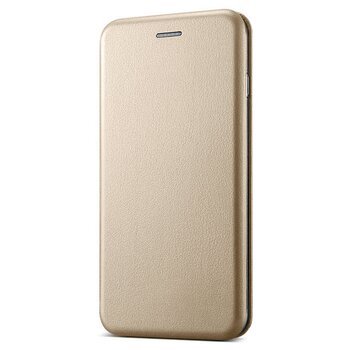 Microsonic Samsung Galaxy A10 Kılıf Slim Leather Design Flip Cover Gold