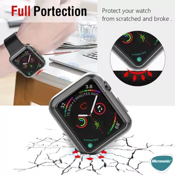 Microsonic Apple Watch Ultra 3 Kılıf 360 Full Round Soft Silicone Şeffaf