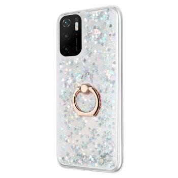 Microsonic Xiaomi Poco M3 Pro Kılıf Glitter Liquid Holder Gümüş