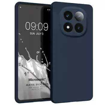 Microsonic Matte Silicone Xiaomi Redmi Note 14 Pro 4G Kılıf Lacivert