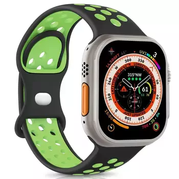 Microsonic Apple Watch Ultra 3 Kordon Rainbow Band Siyah Yeşil