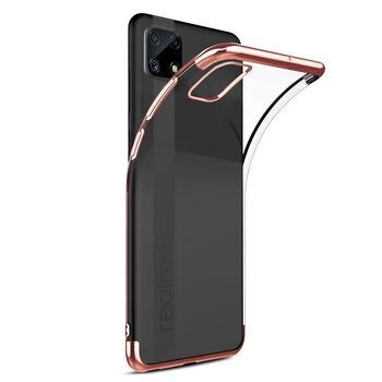 Microsonic Realme C25 Kılıf Skyfall Transparent Clear Rose Gold