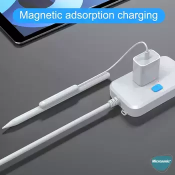 Microsonic Apple Pencil (2. nesil) Masaüstü Manyetik USB Şarj Cihazı Beyaz