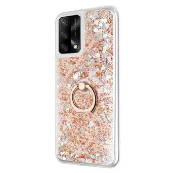 Microsonic Oppo A74 4G Kılıf Glitter Liquid Holder Gold