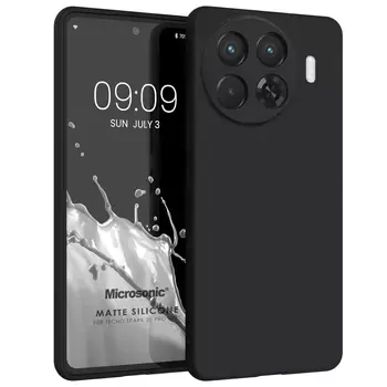 Microsonic Matte Silicone TECNO Spark 20 Pro Plus Kılıf Siyah