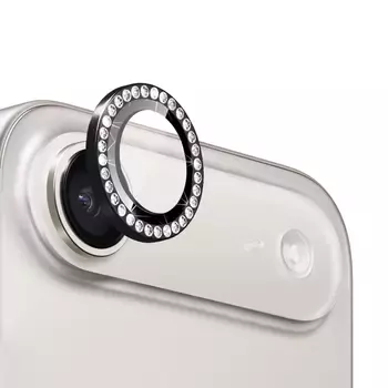 Microsonic Apple iPhone 17 Air Tekli Diamond Taşlı Kamera Koruma Camı Siyah