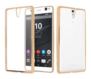 CaseUp Sony Xperia C5 Ultra Lazer Kesim Silikon Kılıf Gold