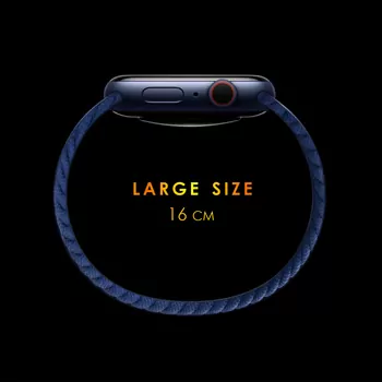 Microsonic Apple Watch Series 10 42mm Kordon, (Large Size, 160mm) Knitted Fabric Single Loop Gökkuşağı