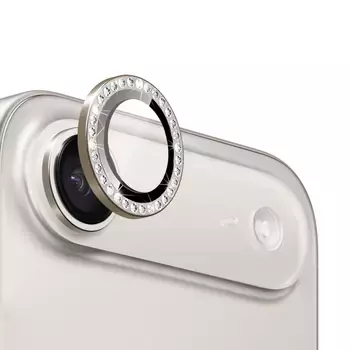 Microsonic Apple iPhone 17 Air Tekli Diamond Taşlı Kamera Koruma Camı Gold