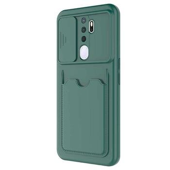 Microsonic Oppo A5 2020 Kılıf Inside Card Slot Koyu Yeşil