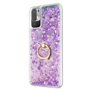 Microsonic Xiaomi Redmi Note 10 5G Kılıf Glitter Liquid Holder Mor