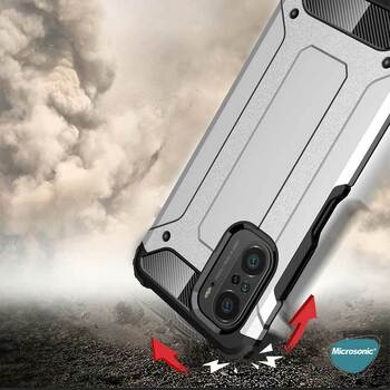 Microsonic Xiaomi Mi 11i Kılıf Rugged Armor Gümüş