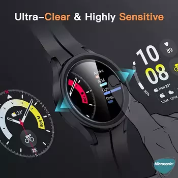 Microsonic Samsung Galaxy Watch 5 Pro 45mm Tam Kaplayan Nano Cam Ekran Koruyucu Siyah