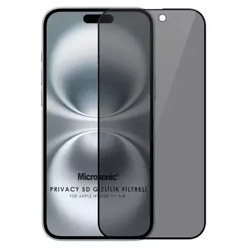Microsonic Apple iPhone 17 Air Privacy 5D Gizlilik Filtreli Cam Ekran Koruyucu Siyah