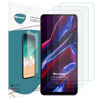 Microsonic Xiaomi Poco X5 5G Screen Protector Nano Glass Cam Ekran Koruyucu (3`lü Paket)