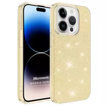 Microsonic Apple iPhone 15 Pro Kılıf Sparkle Shiny Gold