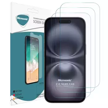 Microsonic Apple iPhone 17 Air Screen Protector Nano Glass Cam Ekran Koruyucu (3`lü Paket)