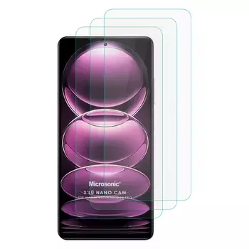 Microsonic Xiaomi Redmi Note 12 Pro Screen Protector Nano Glass Cam Ekran Koruyucu (3`lü Paket)