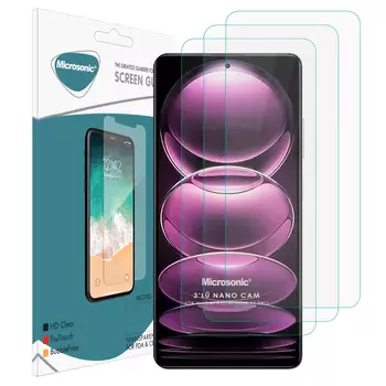 Microsonic Xiaomi Redmi Note 12 Pro Screen Protector Nano Glass Cam Ekran Koruyucu (3`lü Paket)