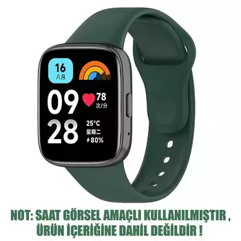 Microsonic Xiaomi Redmi Watch 3 Lite Kordon, Silicone Sport Band Koyu Yeşil