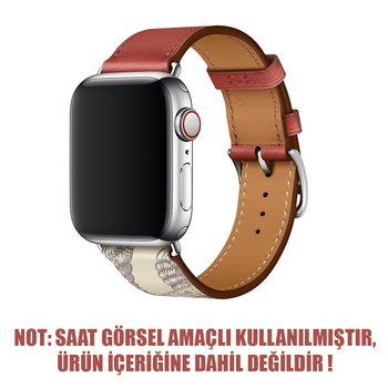 Microsonic Apple Watch Series 2 42mm Swift Leather Simple Tour Strap Turuncu