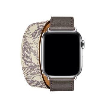 Microsonic Apple Watch Series 2 42mm Swift Leather Double Tour Strap Kahverengi