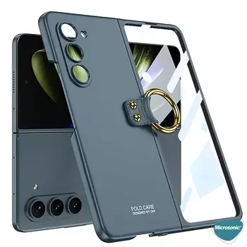 Microsonic Samsung Galaxy Z Fold 5 Kılıf Ring Fall Platinum Yeşil