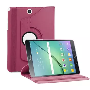 Microsonic Samsung Galaxy Tab S2 9.7'' Kılıf 360 Dönerli Stand Deri Mor