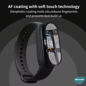 Microsonic Xiaomi Mi Band 3 Tam Kaplayan Temperli Cam Full Ekran Koruyucu Siyah