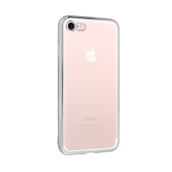 CaseUp Apple iPhone 7 Lazer Kesim Silikon Kılıf Gümüş