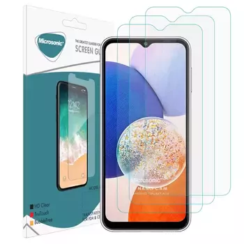 Microsonic Samsung Galaxy A14 Screen Protector Nano Glass Cam Ekran Koruyucu (3`lü Paket)