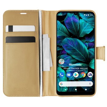 Microsonic General Mobile GM 20 Kılıf Delux Leather Wallet Gold