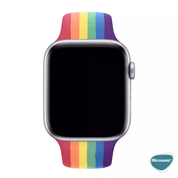 Microsonic Apple Watch SE 44mm Silikon Kordon Pride Edition