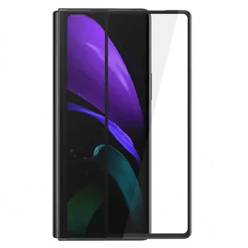 Microsonic Samsung Galaxy Z Fold 2 Ön + Arka Tam Kaplayan Temperli Cam Ekran Koruyucu Siyah