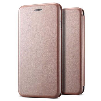 Microsonic Xiaomi Redmi Note 9S Kılıf Slim Leather Design Flip Cover Rose Gold