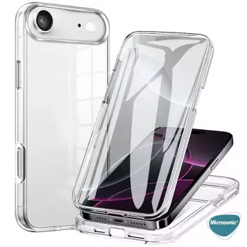 Microsonic Apple iPhone 17 Air Kılıf 6 Tarafı Tam Full Koruma 360 Clear Soft Şeffaf