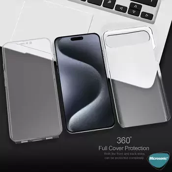 Microsonic Apple iPhone 17 Air Kılıf 6 Tarafı Tam Full Koruma 360 Clear Soft Şeffaf