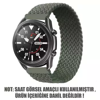 Microsonic Xiaomi Watch S1 Active Kordon, (Small Size, 135mm) Braided Solo Loop Band Koyu Yeşil