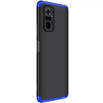 Microsonic Xiaomi Redmi Note 10 Pro Kılıf Double Dip 360 Protective Siyah Mavi