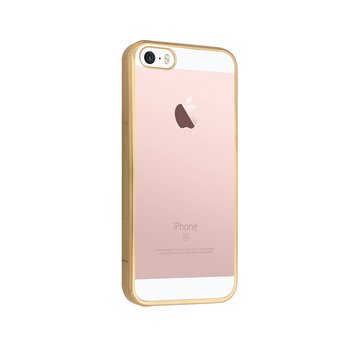 CaseUp Apple iPhone SE Lazer Kesim Silikon Kılıf Gold