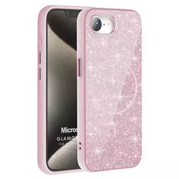 Microsonic Apple iPhone 16e Kılıf GlamGrip Luxe Pembe