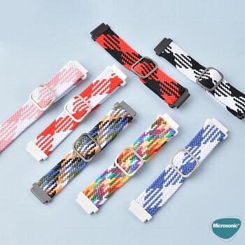 Microsonic Xiaomi Watch 5 Kordon Braided Loop Band Siyah Beyaz