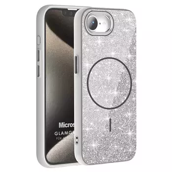 Microsonic Apple iPhone 16e Kılıf GlamGrip Luxe Gümüş