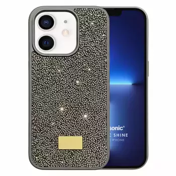 Microsonic Apple iPhone 12 Kılıf Cosmic Shine Koyu Gri