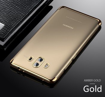 Microsonic Huawei Mate 10 Lite Kılıf Skyfall Transparent Clear Gold